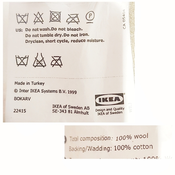 IKEA Turkish kilim wool accent throw pillow cover 18x18 coastal blue white boho - Picture 9 of 9